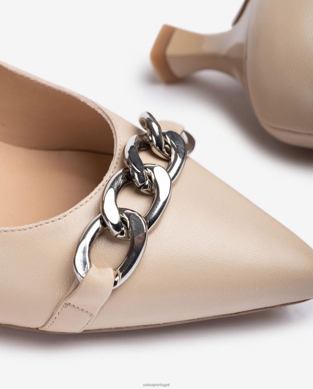 Unisa bomba de couro com corrente mulheres 6V2Z6583 bege