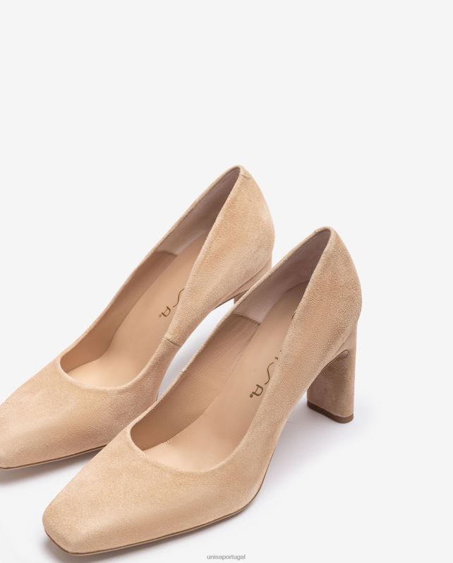 Unisa bomba de dedo quadrado mulheres 6V2Z6550 bege