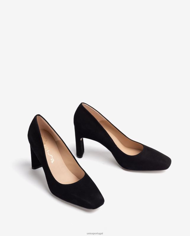 Unisa bomba de dedo quadrado mulheres 6V2Z6553 preto