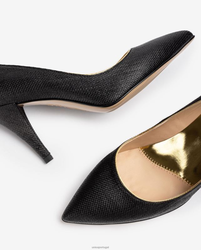 Unisa bomba feita em ráfia mulheres 6V2Z61323 preto