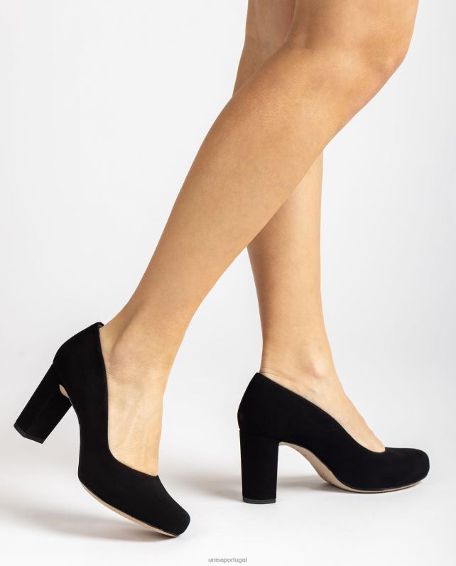 Unisa bombas de bico quadrado com plataforma mulheres 6V2Z6595 preto