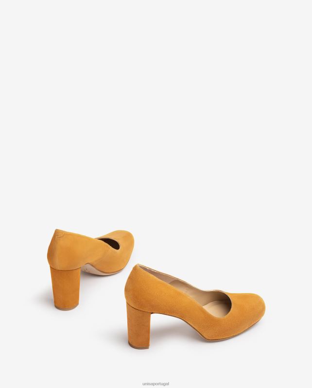 Unisa bombas de bico quadrado com plataforma mulheres 6V2Z6596 marrom