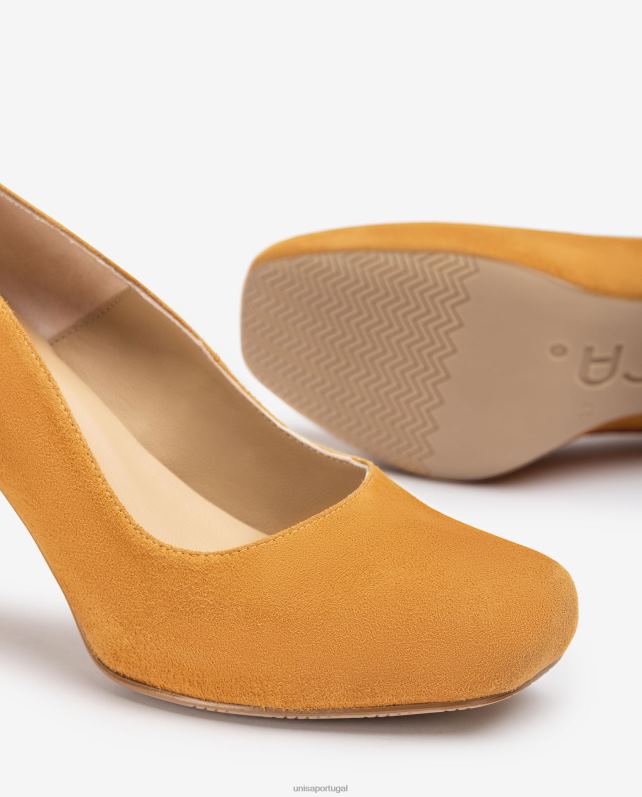 Unisa bombas de bico quadrado com plataforma mulheres 6V2Z6596 marrom