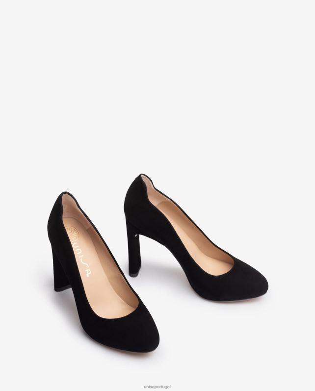 Unisa sapato de salto alto com plataforma interna mulheres 6V2Z6577 preto