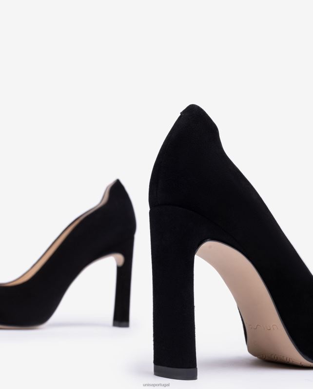 Unisa sapato de salto alto com plataforma interna mulheres 6V2Z6577 preto