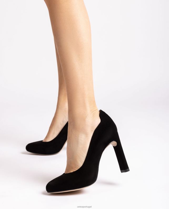 Unisa sapato de salto alto com plataforma interna mulheres 6V2Z6577 preto