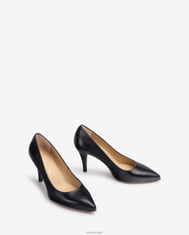 Unisa scarpin de couro com bico fino e salto fino mulheres 6V2Z6593 moda