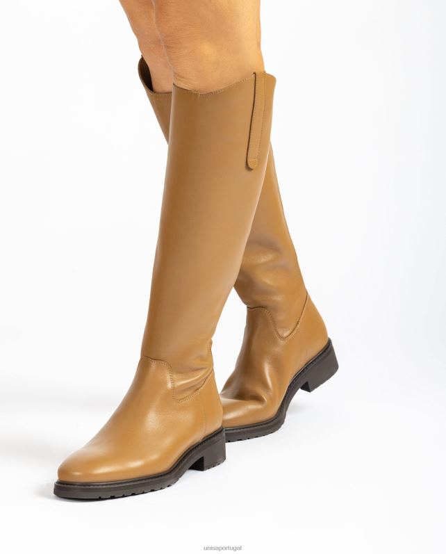 Unisa Bota com zíper e reforço atrás mulheres 6V2Z61022 marrom