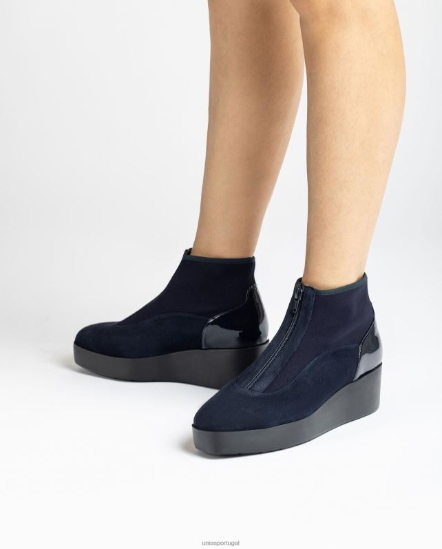Unisa Bota de sola superleve com zíper mulheres 6V2Z6898 azul