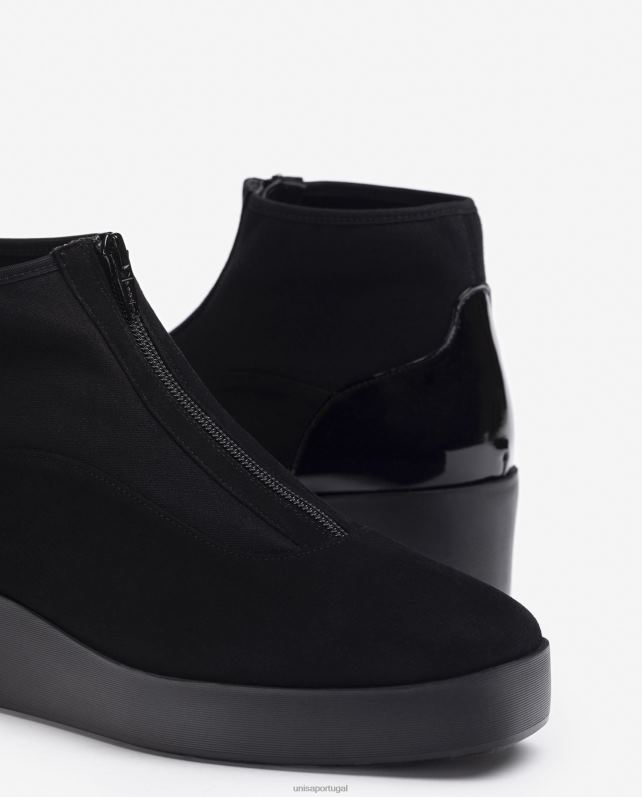Unisa Bota de sola superleve com zíper mulheres 6V2Z6899 preto