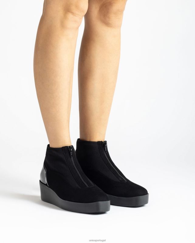 Unisa Bota de sola superleve com zíper mulheres 6V2Z6899 preto