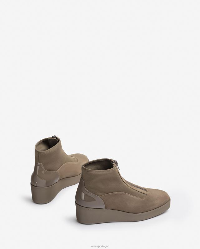 Unisa Bota de sola superleve com zíper mulheres 6V2Z6900 marrom