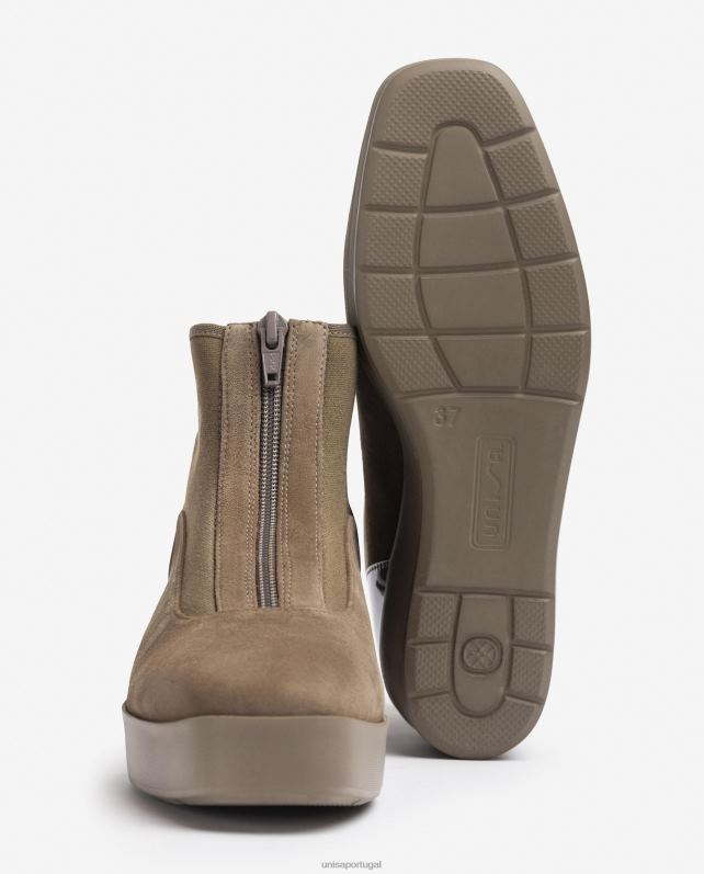 Unisa Bota de sola superleve com zíper mulheres 6V2Z6900 marrom