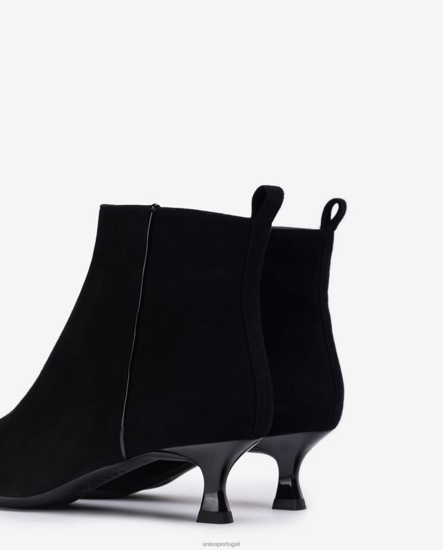 Unisa bota bico fino com salto pintado mulheres 6V2Z6928 preto