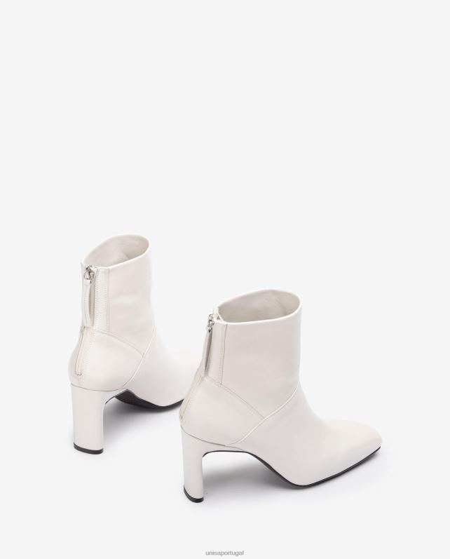 Unisa bota bico quadrado com salto alto mulheres 6V2Z61014 branco
