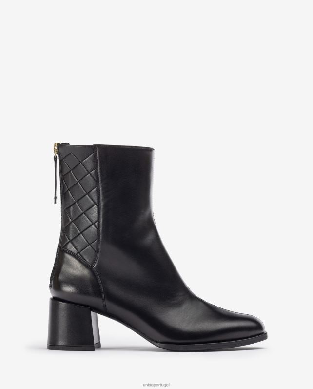 Unisa bota bico quadrado com salto largo mulheres 6V2Z6990 preto