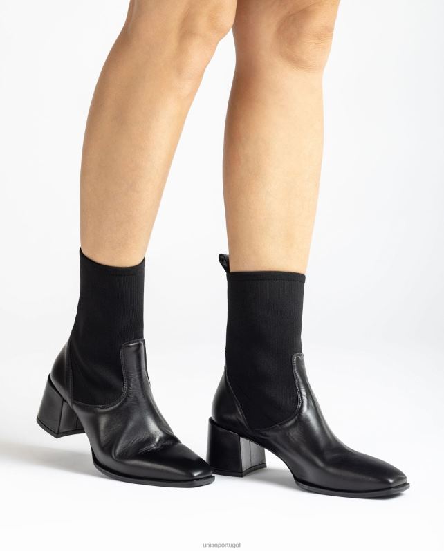 Unisa bota bico quadrado com tecido elástico mulheres 6V2Z6966 gracioso