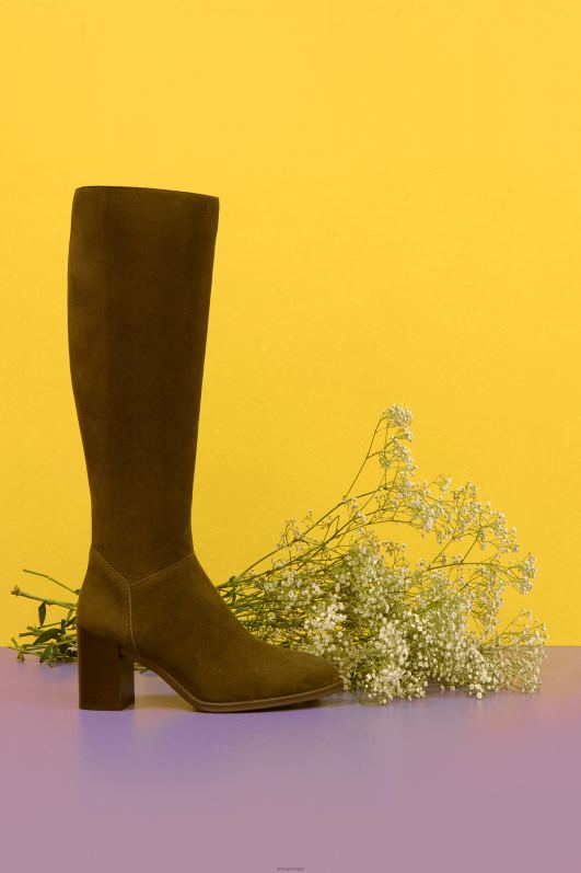 Unisa bota cano alto com zíper na parte interna mulheres 6V2Z61056 moda