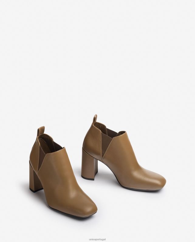 Unisa bota cano baixo com detalhe lateral mulheres 6V2Z61005 marrom