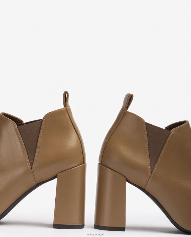 Unisa bota cano baixo com detalhe lateral mulheres 6V2Z61005 marrom