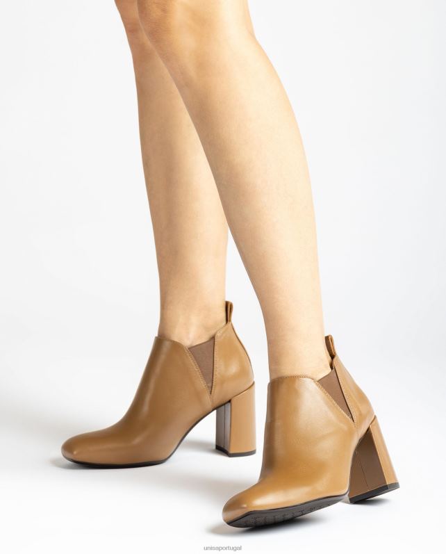 Unisa bota cano baixo com detalhe lateral mulheres 6V2Z61005 marrom