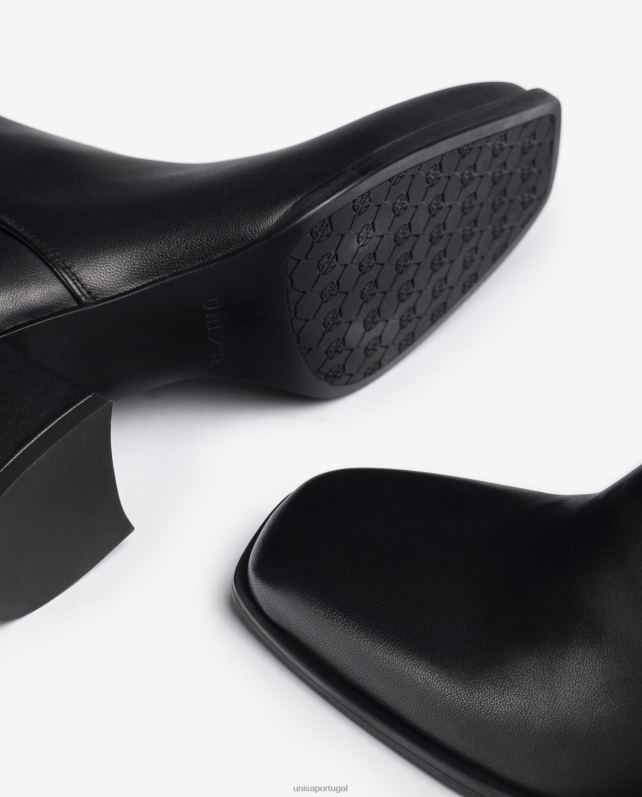 Unisa bota cano baixo com detalhe lateral mulheres 6V2Z6995 preto