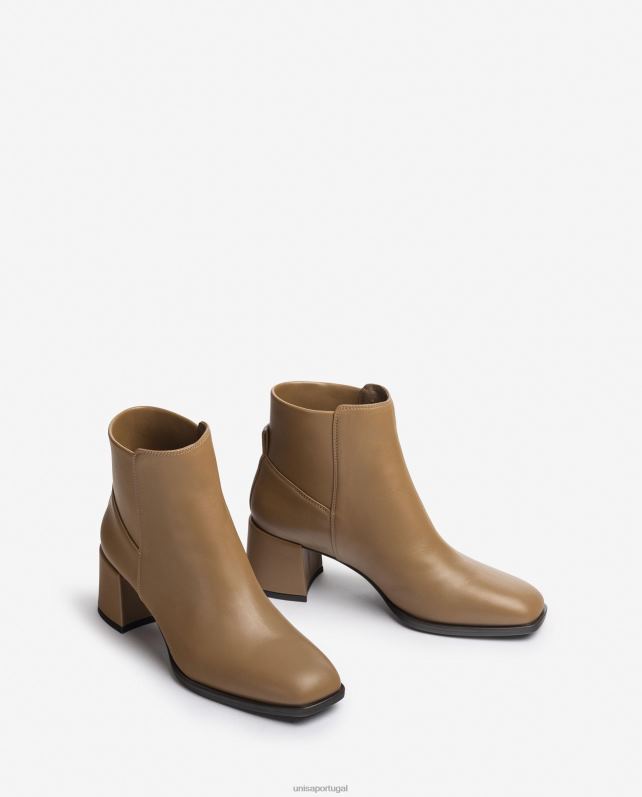 Unisa bota cano baixo com detalhe lateral mulheres 6V2Z6996 marrom