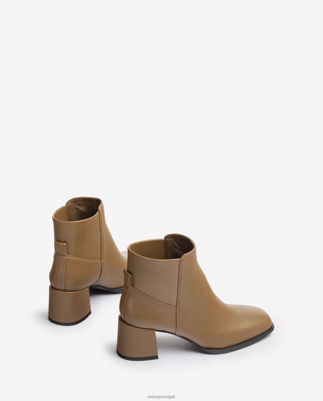 Unisa bota cano baixo com detalhe lateral mulheres 6V2Z6996 marrom