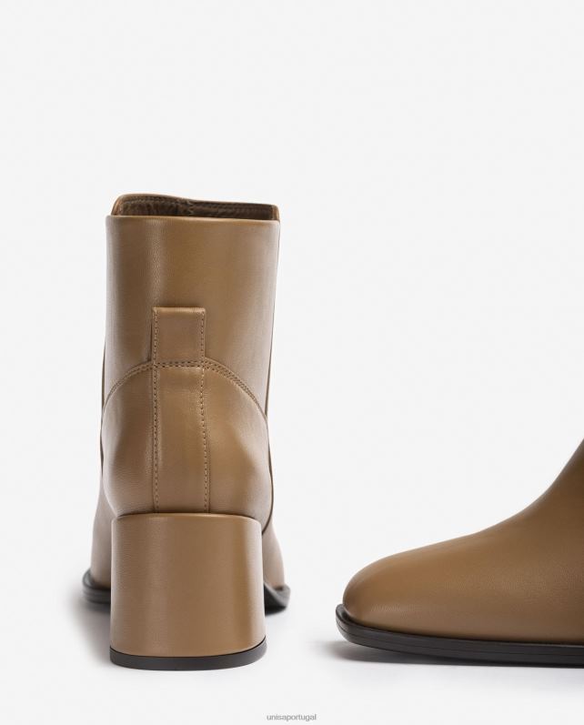 Unisa bota cano baixo com detalhe lateral mulheres 6V2Z6996 marrom