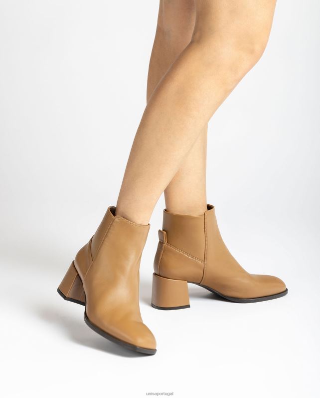Unisa bota cano baixo com detalhe lateral mulheres 6V2Z6996 marrom