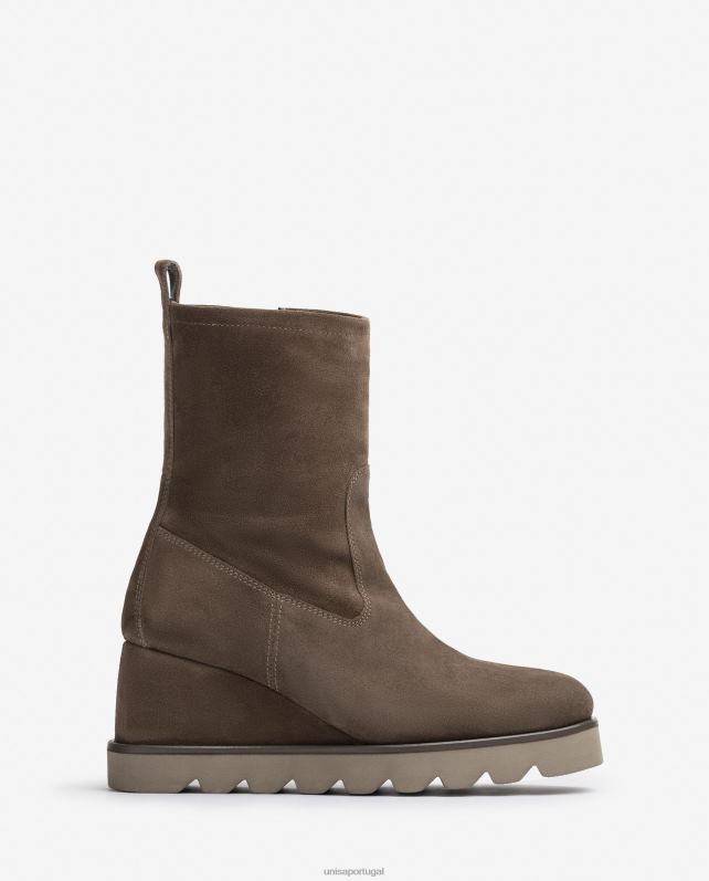 Unisa bota cano baixo com solado de borracha mulheres 6V2Z6974 marrom