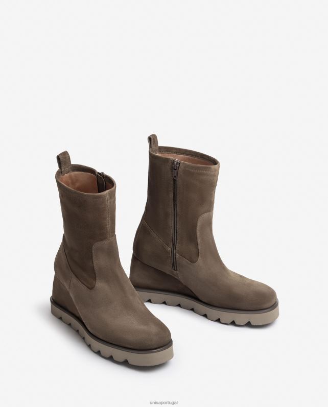 Unisa bota cano baixo com solado de borracha mulheres 6V2Z6974 marrom