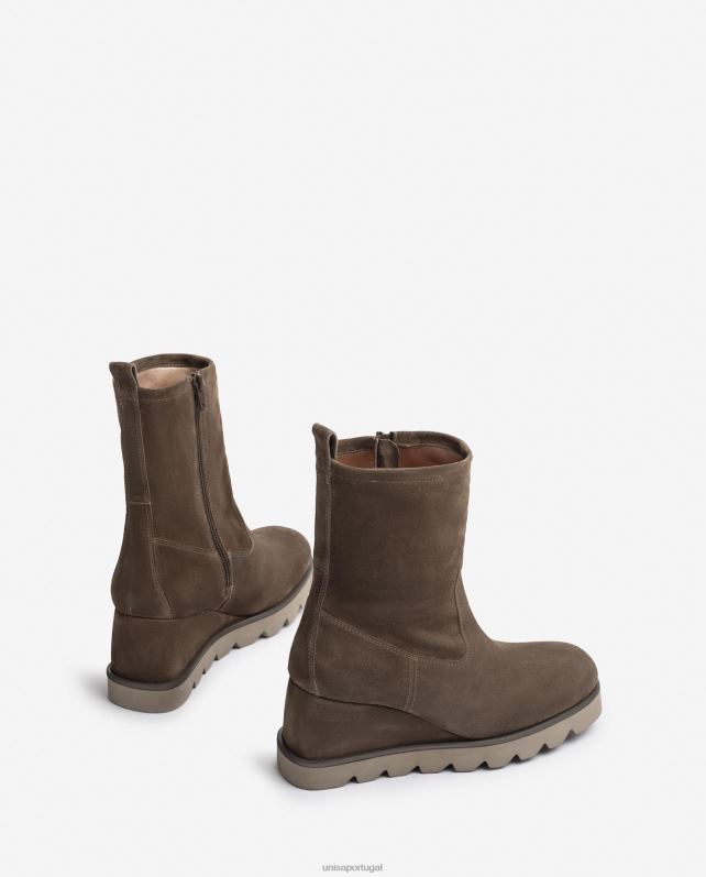 Unisa bota cano baixo com solado de borracha mulheres 6V2Z6974 marrom