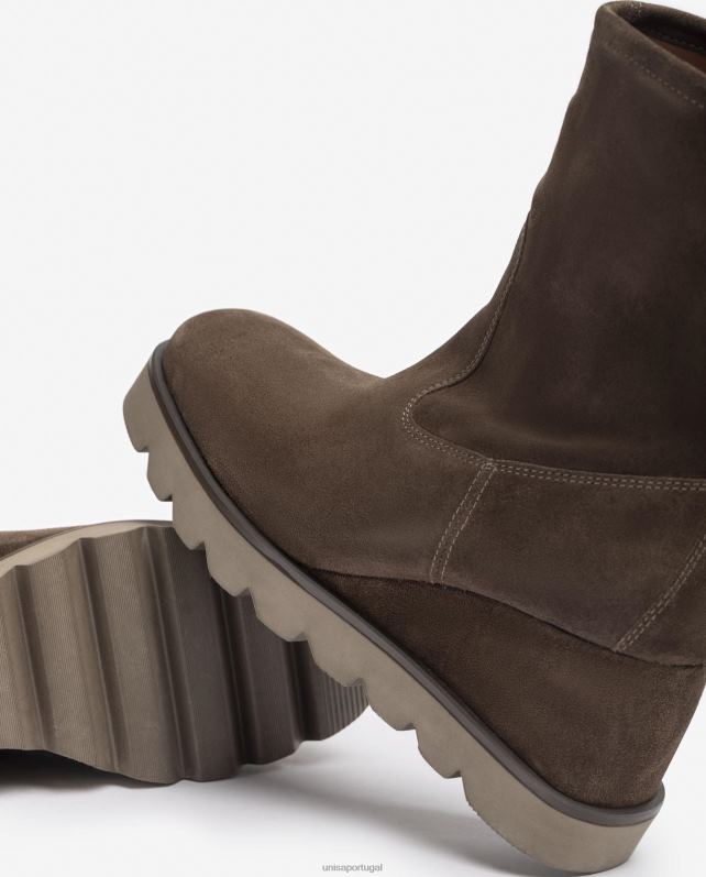 Unisa bota cano baixo com solado de borracha mulheres 6V2Z6974 marrom