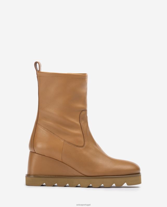 Unisa bota cano baixo com solado de borracha mulheres 6V2Z6976 marrom