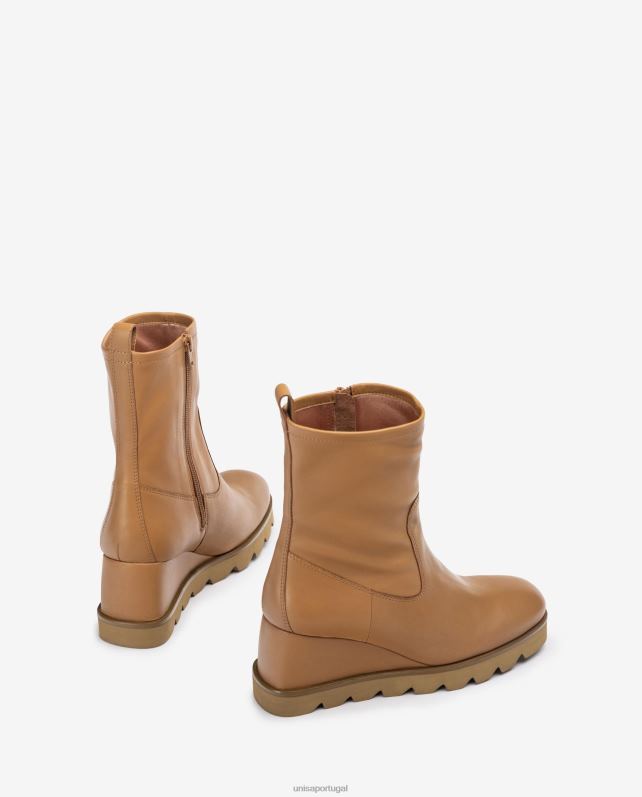 Unisa bota cano baixo com solado de borracha mulheres 6V2Z6976 marrom