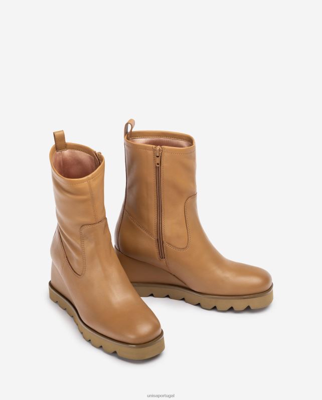 Unisa bota cano baixo com solado de borracha mulheres 6V2Z6976 marrom