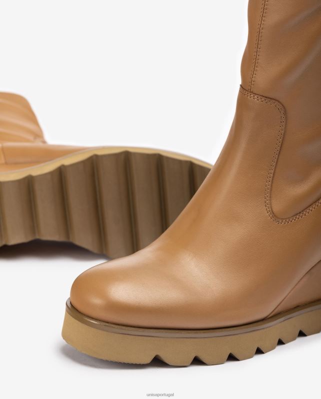 Unisa bota cano baixo com solado de borracha mulheres 6V2Z6976 marrom