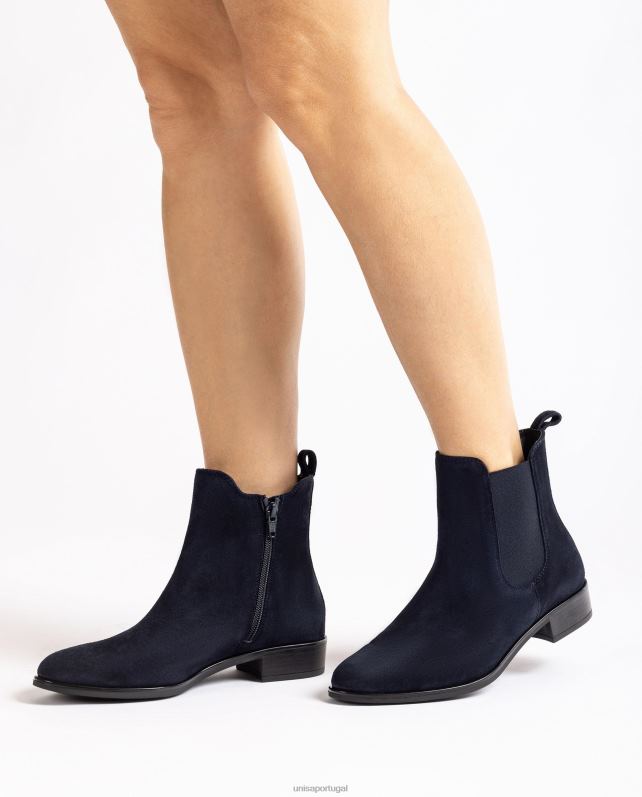 Unisa bota chelsea com zíper mulheres 6V2Z6877 azul