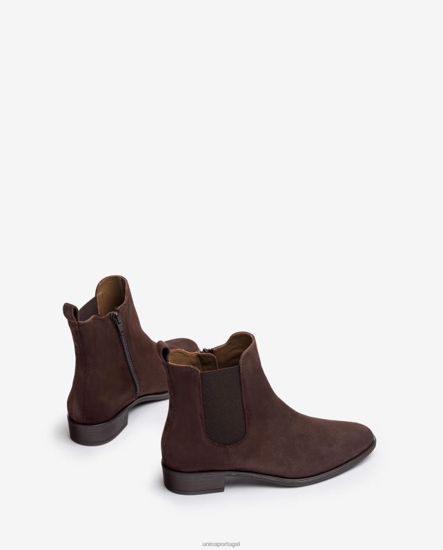 Unisa bota chelsea com zíper mulheres 6V2Z6878 marrom