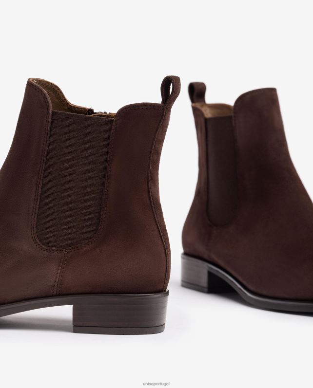 Unisa bota chelsea com zíper mulheres 6V2Z6878 marrom