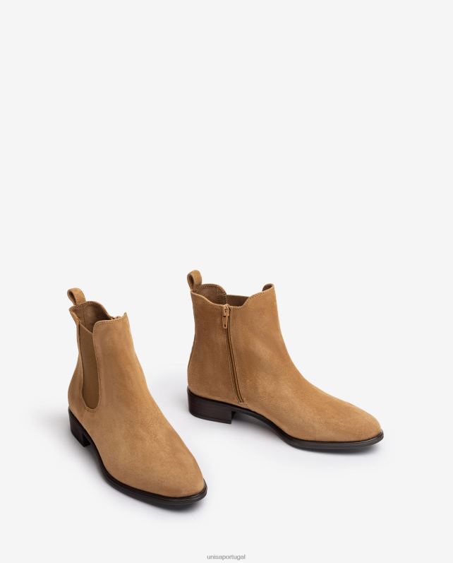 Unisa bota chelsea com zíper mulheres 6V2Z6879 marrom