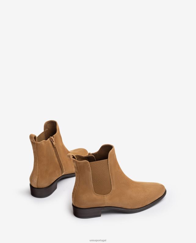 Unisa bota chelsea com zíper mulheres 6V2Z6879 marrom