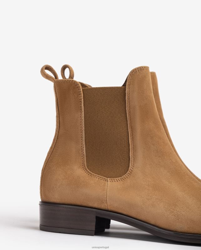 Unisa bota chelsea com zíper mulheres 6V2Z6879 marrom