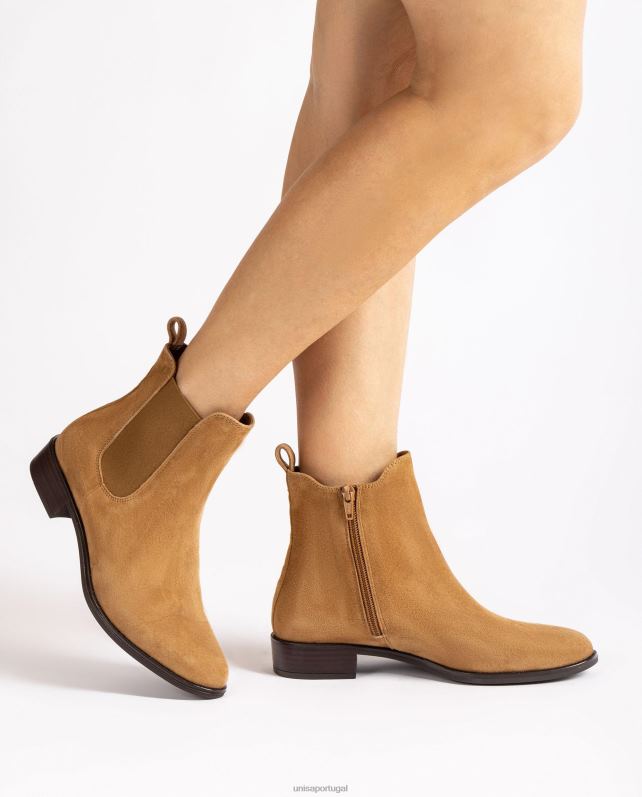 Unisa bota chelsea com zíper mulheres 6V2Z6879 marrom