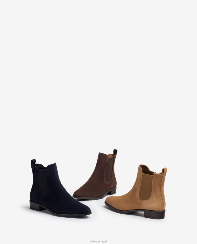 Unisa bota chelsea com zíper mulheres 6V2Z6879 marrom