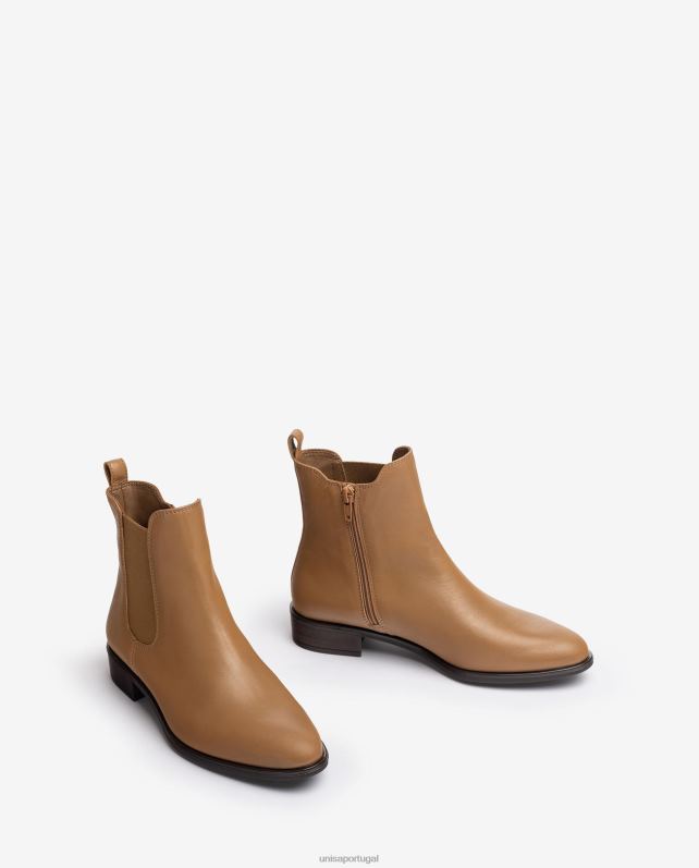 Unisa bota chelsea com zíper mulheres 6V2Z6881 marrom