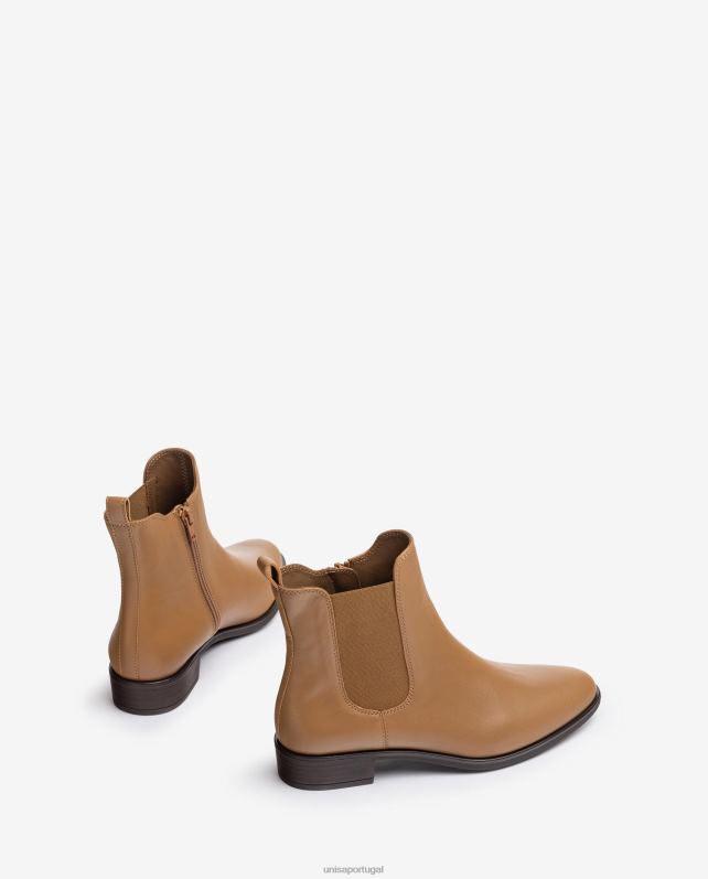 Unisa bota chelsea com zíper mulheres 6V2Z6881 marrom