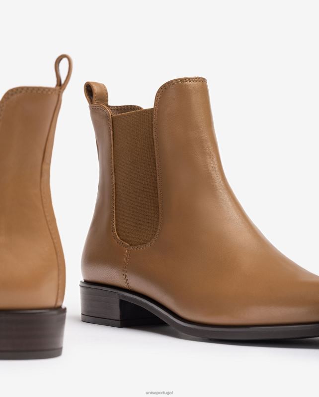 Unisa bota chelsea com zíper mulheres 6V2Z6881 marrom