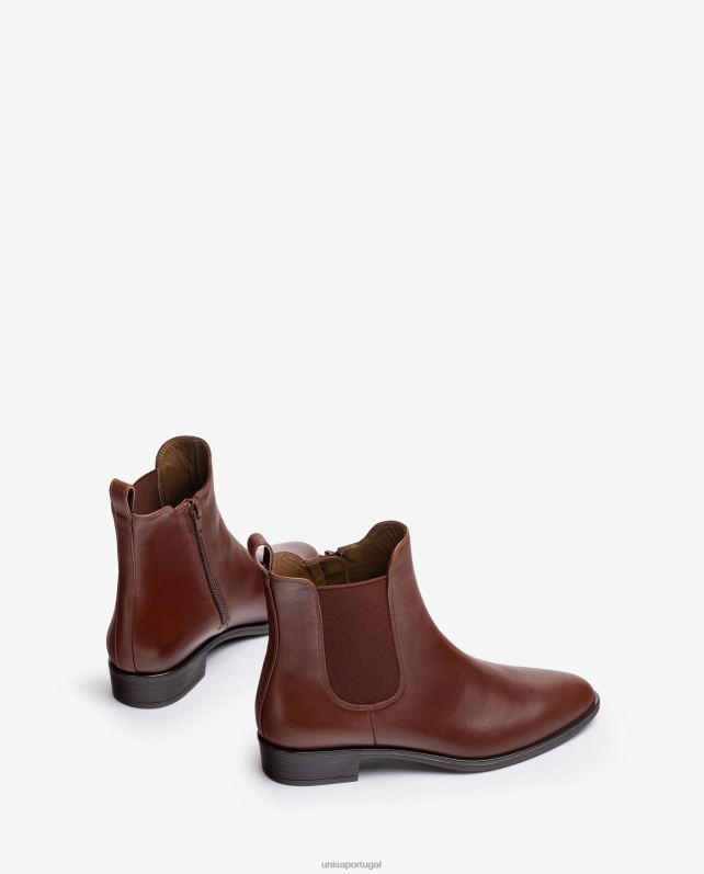 Unisa bota chelsea com zíper mulheres 6V2Z6882 marrom